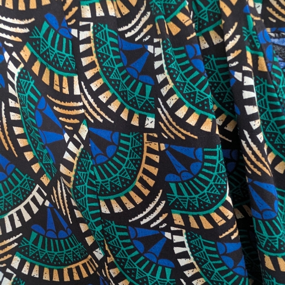 Silk and Salt Womens XL Wrap Midi Dress Boho Geometric Print - Picture 2 of 7